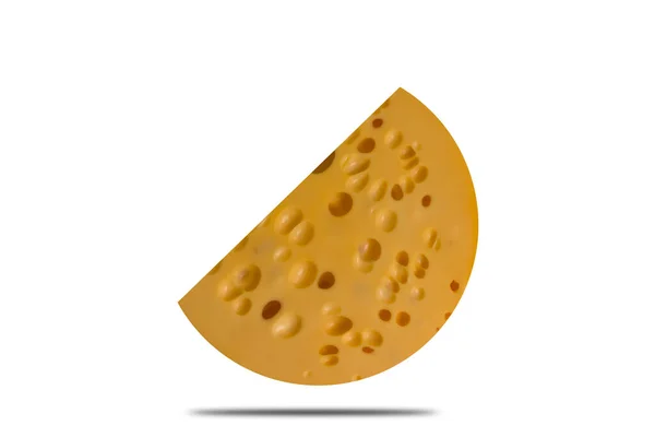 Schweizer Käse Isoliert Auf Weißem Hintergrund — Stockfoto