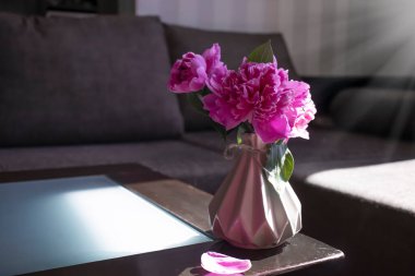 Odadaki vazoda şakayık çiçeği