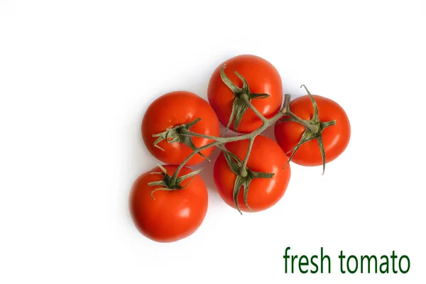 Zweig Roter Tomaten Auf Weißem Hintergrund — Stockfoto