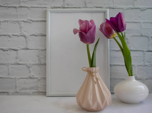 Tulip Flower Vase Room — Foto de Stock