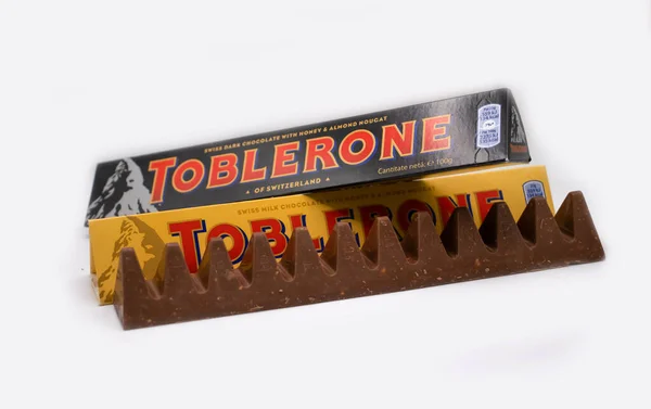 March 2022 Ukraine City Kyiv Toblerone Chocolate Light Background — Fotografia de Stock