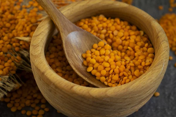 Dry Red Lentils Old Background — Stock Photo, Image