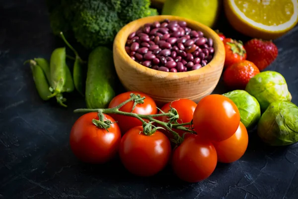 Fresh Different Vegetables Fruits — Stock Photo, Image