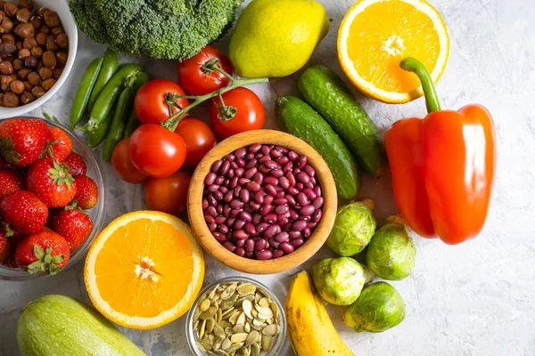 Produtos Hortícolas Frutas Frescos Diferentes — Fotografia de Stock