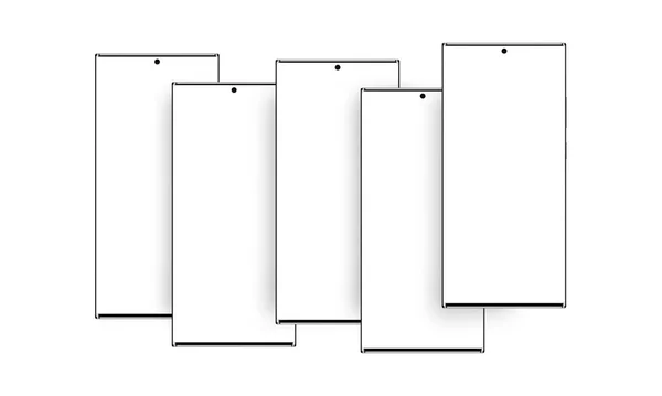 Frameless Smartphone Mockups Blank Screens Presentations Mobile Apps Design Izolovaný — Stockový vektor
