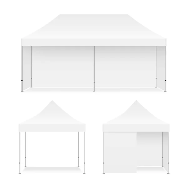 Tente Baldaquin Extérieure Maquette Rectangulaire Carrée Isolée Sur Fond Blanc — Image vectorielle