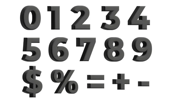 Números Pretos Com Dólar Percentagem Mais Menos Sinais Igualdade Ilustração — Fotografia de Stock
