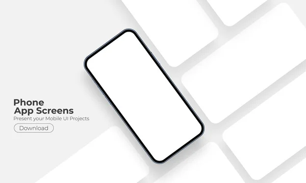 Handy Attrappe Mit Mobilen App Bildschirmen Mit Platz Für Text — Stockvektor