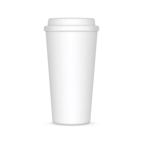 Lange Koffiebeker Mockup Geïsoleerd Witte Achtergrond Vector Illustratie — Stockvector