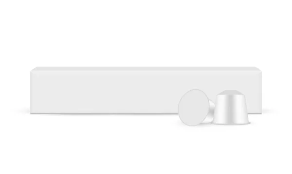 Кавові Капсули Піднімаються Ізольовані Білому Тлі Вид Спереду Векторна Ілюстрація — стоковий вектор