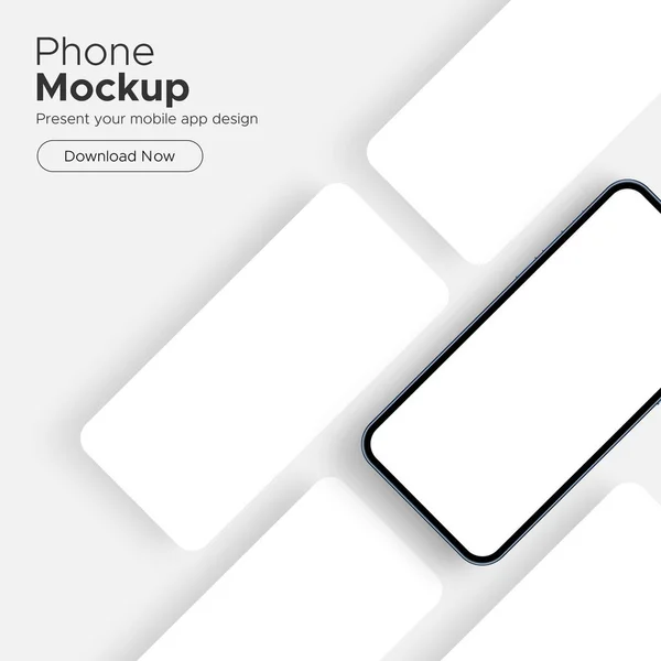 Smartphone Mockup Com Telas Aplicativos Modelo Branco Para Conceito Design — Vetor de Stock