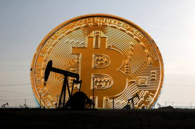 Cryptocurrency and power energy concept
