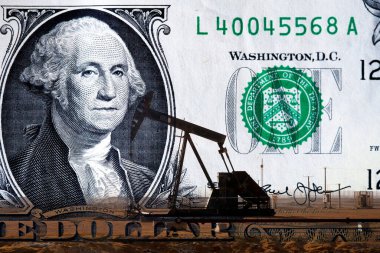Petrol kulesi ve Amerikan doları.