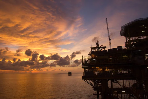 Impianto Petrolifero Offshore Piattaforma Produzione Nel Mar Cinese Meridionale Malesia — Foto Stock