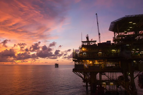 Plataforma Offshore Petróleo Plataforma Produção Mar China Meridional Malásia — Fotografia de Stock
