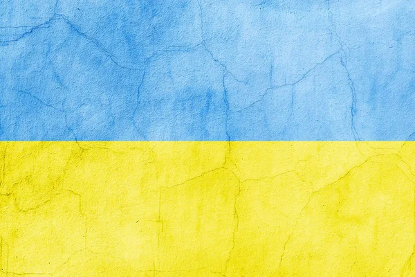 Флаг Украины Расписан Сломанной Бетонной Стене Кризис Международных Отношениях Российское — стоковое фото
