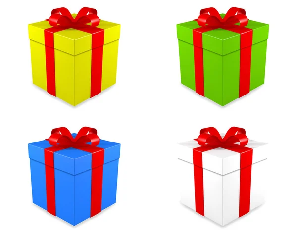 各种颜色的圣诞礼物 免版税图库照片