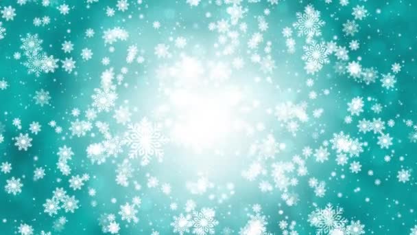 Flocos Neve Natal Bokeh Feriado Gradiente Cor Fundo — Vídeo de Stock