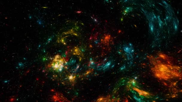 星空背景 星形外太空背景纹理 五彩斑斓的夜空外太空背景 — 图库视频影像