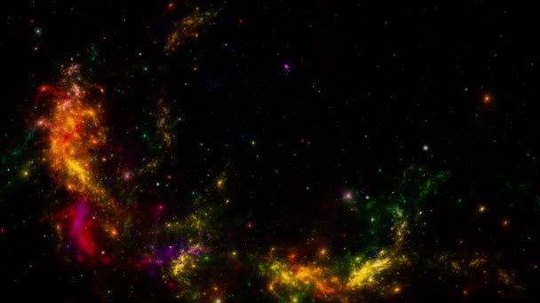 Ιστορικό Αστρικού Πεδίου Έναστρο Εξωτερικό Διάστημα Υφή Φόντου Πολύχρωμο Έναστρο — Αρχείο Βίντεο