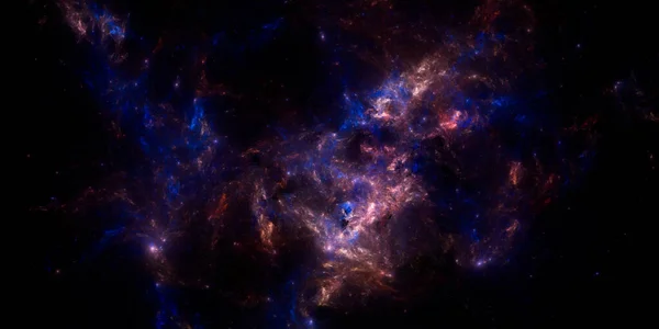 Banner Star领域背景星形外太空背景纹理 五彩斑斓的夜空外太空背景 3D插图 — 图库照片