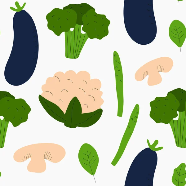 Une Alimentation Saine Végétarienne Pour Concept Sain Modèle Sans Couture — Image vectorielle