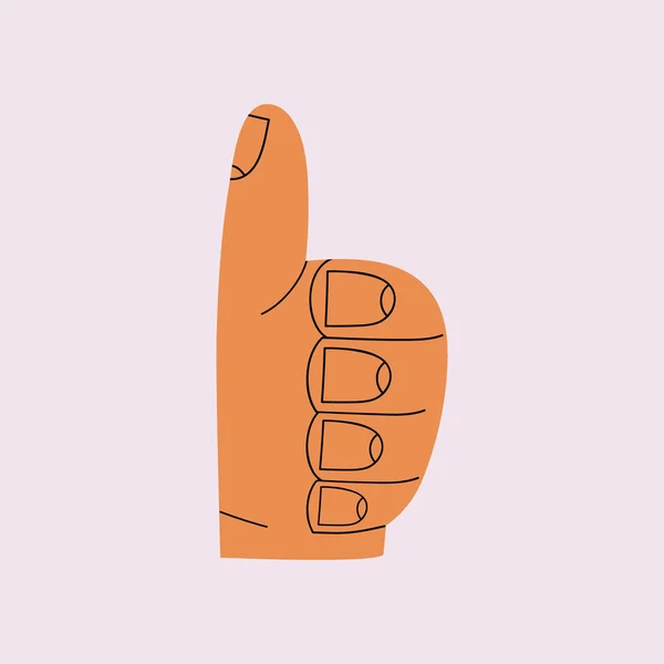 成功またはよいフィードバック 肯定的な概念のための人間の手親指と白の背景に隔離されたシンボルのような ベクターイラスト — ストックベクタ
