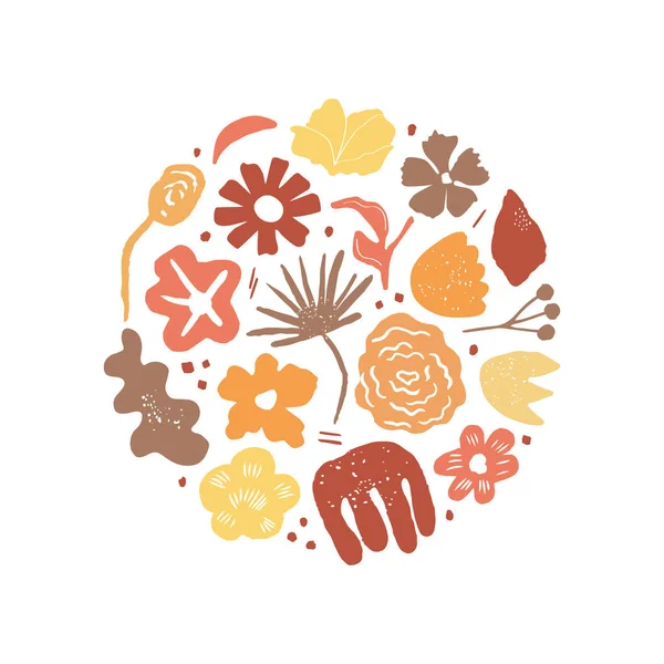 Stylish Card Leaves Flowers Abstract Element Modern Trendy Illustration Web — Stockový vektor