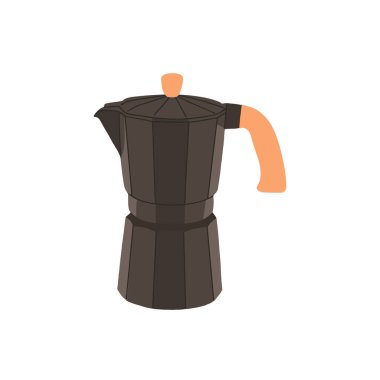 Mutfak çaydanlığı vektör illüstrasyonu. Yemek aleti, çatal bıçak, beyaz arka planda izole edilmiş. Vektör illüstrasyonu