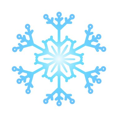 Beyaz arkaplanda kar tanesi simgesi izole edildi. Açık mavi renkli kristal kar tanesi. Kış, soğuk, noel ve yeni yıl sembolü. Hava tahmini işareti. Buzdolabı, soğutucu ya da buzdolabı piktogramı. Stok vektör illüstrasyonu