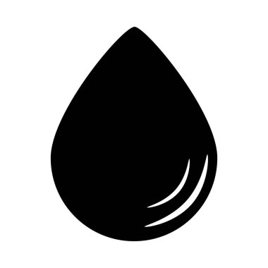 Su damlası simgesi beyaz arkaplanda izole edildi. Yağ, gaz veya mürekkep damlası logosu. Siyah gözyaşı ya da çiy damlası siluet sembolü. Süt, bal resmi. Kan izi. Basit hava tahminleri. Yağmurlu hava işaretleri. Stok vektör illüstrasyonu