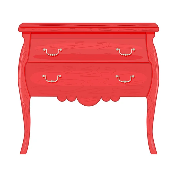 Commode Isolée Sur Fond Blanc Commode Bois Rose Sur Longues — Image vectorielle