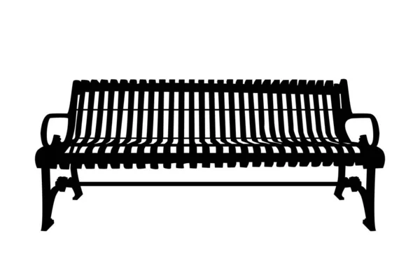 Bench Icon Isolated White Background Black Bench Silhouette Outdoor Garden — стоковый вектор