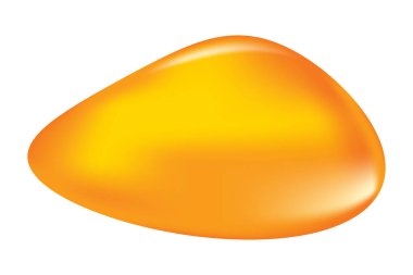 Kehribar taşı beyaz arka planda izole. Ağaç reçinesi düştü. Kıymetli mineral taşı veya nugget. Mücevher için ham madde. Parlak değerli taş. Sarı opak doğal kehribar parçası. Stok vektör illüstrasyonu