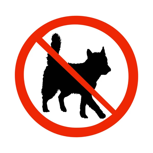 白い背景に隔離された犬の禁止記号 ショップや公園のアイコンでは犬は許可されていません 犬との入り口のシンボルを禁止します 動物エリアのマークを停止します 注意または制限された記章 ストックベクトルイラスト — ストックベクタ