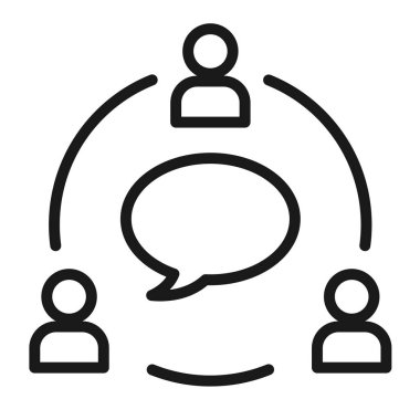 İletişim ve sosyal ağ vektörü simgesi