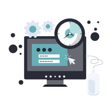 Arka ofis konsepti. Düz vektör illüstrasyonu