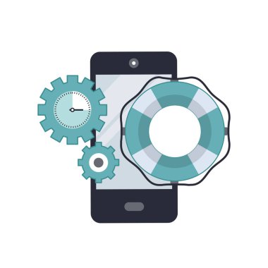 Canlı destek. Müşteri hizmetleri konsepti. Bizimle iletişim kurmak için simge, destek, yardım, telefon görüşmesi ve web sitesi tıklama. Düz vektör illüstrasyonu.