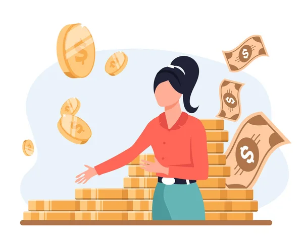Τραπεζίτης Που Προσφέρει Δάνειο Επενδυτής Επιχειρηματίας Πάρει Εισόδημα Γυναίκα Πολλά — Διανυσματικό Αρχείο