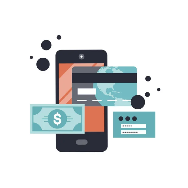 Zakupy Online Metody Płatności Płatności Mobilne Zapłać Kliknięcie Zamówienie Online — Wektor stockowy