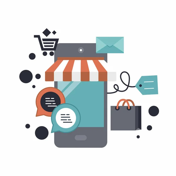 Online Shopping Und Zahlungsmethoden Mobiles Bezahlen Bezahlen Klick Und Online — Stockvektor