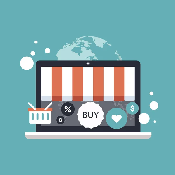Online Shopping Und Zahlungsmethoden Mobiles Bezahlen Bezahlen Klick Und Online — Stockvektor