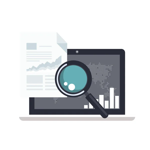 ビッグデータ分析 分析とビジネスインテリジェンスの概念 オンライン分析ツール ソフトウェア開発会社のWebページ ベクターイラスト — ストックベクタ