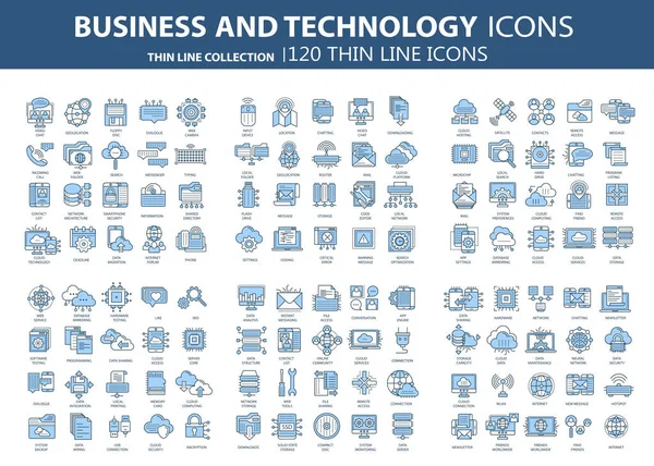 Negocios Marketing Programación Gestión Datos Conexión Internet Redes Sociales Informática — Vector de stock