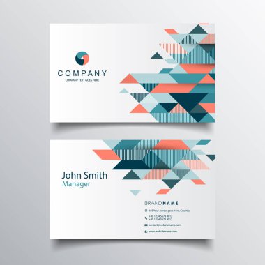 Renkli stil, modern kartvizit tasarımı. Düz vektör çizimi. Şirket için erişim kartı.