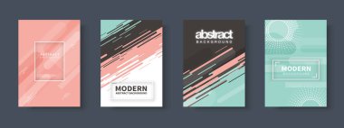 Broşür seti, yıllık rapor, el ilanı tasarım şablonları. İş sunumu, iş kağıdı, şirket belge kapağı ve şablon tasarımları için vektör illüstrasyonları