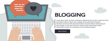 Blogculuk ve gazetecilik kavramı. Hikaye yazarım. Sohbet balonu ve kağıt içeren tablet. Düz vektör tasarımı