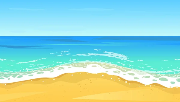 Mar Azul Tropical Fundo Vetor Praia Areia — Vetor de Stock