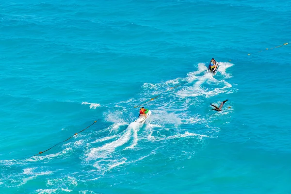 Jet Skis Caribbean Sea Tropical Ocean Vacation Concept Cancun Mexico —  Fotos de Stock