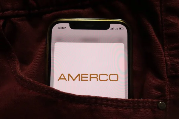 Konskie Poland September 2021 Amerco Company Logo Displayed Mobile Phone — Stock Photo, Image